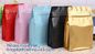 Easy Tear Zipper Top Coffee Stand Up Foil slider Bag Side Gusset Bags Square Block Flat Bottom ziplock Pouch supplier