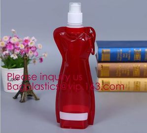 Environmental Cartoon Foldable Water Bottle Bag,BPA Free Plastic Custom Logo Printed Bottle Foldable Drinking Collapsibl supplier