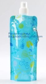 Promotional Customized Foldable Plastic Water Bottle Bag,Fashion bpa free bottle foldable water bag 480ml bagease pack supplier