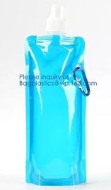 Foldable Water Bottle Bag 480ML Environmental Protection Collapsible Portable Water Bag Sports water bottle 480ml bageas supplier