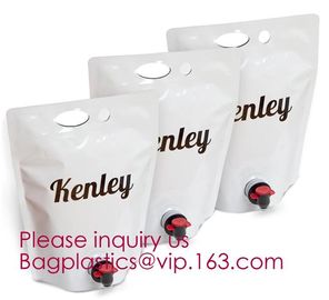 Customized 1.5L 3L 5L/Liter Reusable Refillable Empty Aluminum Foil Wine Bag In Box Dispenser With Spout Tap bagease pac supplier