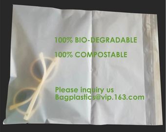 Compostable biodegradable packaging mailing bag with handle,Biodegradable compostable plastic courier shipping envelope supplier