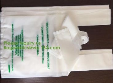 BIODEGRADABLE PVA PLASTIC WATER SOLUBLE VEST HANDLES BAG, COMPOSTALE PLA+PBAT CORN STARCH POTATOES STARCH ECO FIRNEDLY supplier