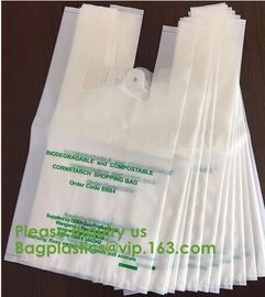 BIODEGRADABLE PVA PLASTIC WATER SOLUBLE VEST HANDLES BAG, COMPOSTALE PLA+PBAT CORN STARCH POTATOES STARCH ECO FIRNEDLY supplier