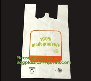 BIODEGRADABLE PVA PLASTIC WATER SOLUBLE VEST HANDLES BAG, COMPOSTALE PLA+PBAT CORN STARCH POTATOES STARCH ECO FIRNEDLY supplier