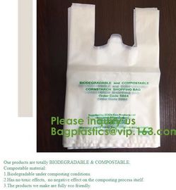 BIODEGRADABLE PVA PLASTIC WATER SOLUBLE VEST HANDLES BAG, COMPOSTALE PLA+PBAT CORN STARCH POTATOES STARCH ECO FIRNEDLY supplier