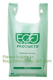 compostable t shirt bag,100% Biodegradable Compostable Plastic bag,EN13432 certified compostable bag biodegradable plast supplier