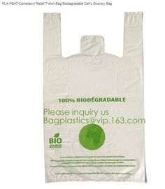 compostable t shirt bag,100% Biodegradable Compostable Plastic bag,EN13432 certified compostable bag biodegradable plast supplier