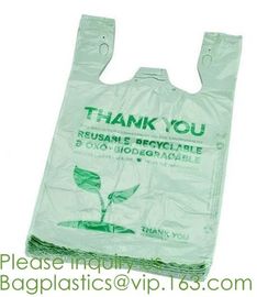 compostable t shirt bag,100% Biodegradable Compostable Plastic bag,EN13432 certified compostable bag biodegradable plast supplier