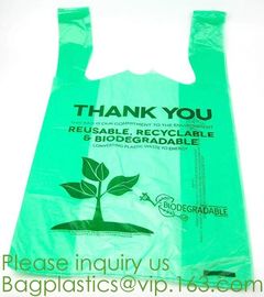 compostable t shirt bag,100% Biodegradable Compostable Plastic bag,EN13432 certified compostable bag biodegradable plast supplier