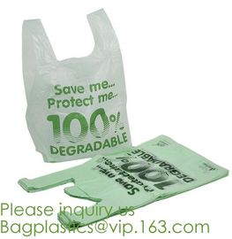 compostable t shirt bag,100% Biodegradable Compostable Plastic bag,EN13432 certified compostable bag biodegradable plast supplier