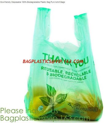 Eco friendly Compostable Dog Poop Bags Shopping bags Supermarket Shopping Bags T-shirt Bags Compostable Bags Trash Bags supplier