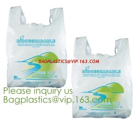 Eco friendly Compostable Dog Poop Bags Shopping bags Supermarket Shopping Bags T-shirt Bags Compostable Bags Trash Bags supplier