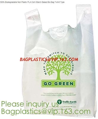 Eco friendly Compostable Dog Poop Bags Shopping bags Supermarket Shopping Bags T-shirt Bags Compostable Bags Trash Bags supplier