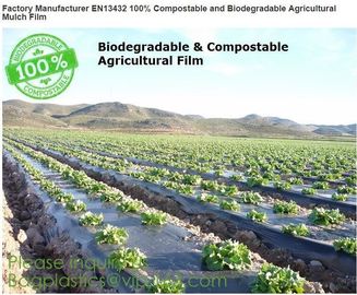 Factory Manufacturer EN13432 100% Compostable and biodegradable Agricultural Mulch film, starch plant based wrap film pa supplier