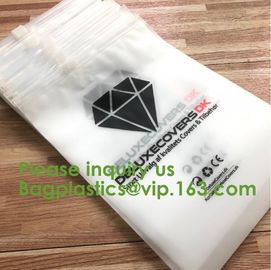 custom pink/white/black logo Reclosable slider Plastic Bags zipper garment packaging poly bag, PVC Plastic Slider Zipper supplier