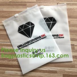 custom pink/white/black logo Reclosable slider Plastic Bags zipper garment packaging poly bag, PVC Plastic Slider Zipper supplier