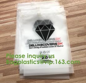 custom pink/white/black logo Reclosable slider Plastic Bags zipper garment packaging poly bag, PVC Plastic Slider Zipper supplier