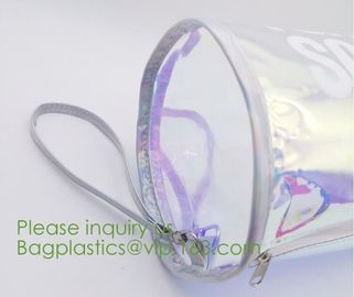 holographic pvc bags, holographic packs, holographic pouch bags, holographic metialized cosmetic make up, holographic PU supplier