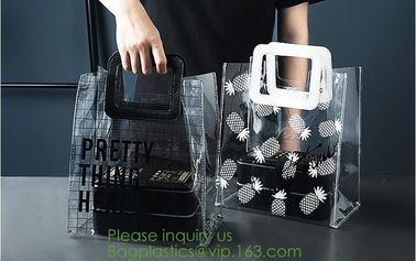 Fashionable big colorful Laser PVC shopping storage bag with handle and accept custom,vinyl mirror surface pvc tote shop supplier