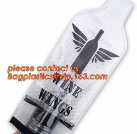 Zipped bottom plastic bottle wrap plastic bottle sleeves air wine slip Self zipped liquor bottle plastic wrap bagease pa supplier