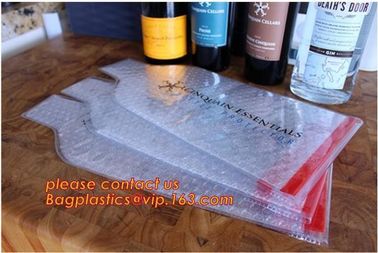 Bottle Protective Zip sealed liquor bubble bags bottle protector Travelling liquor bubble sleeves air wine bubble bags supplier