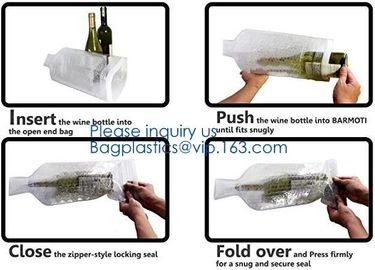 USA Amazon WineSkin Protector Reusable Wine Bottle Transport Bubble Packaging Bag,Breakage-proof Clear PVC Wine Bottle P supplier