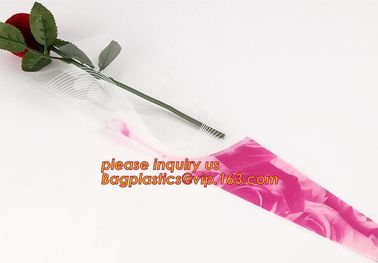 Paper box flower sleeve single rose flower wrapping sleeve,imprineted color high transparence clear flower sleeve PACK supplier