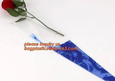 Paper box flower sleeve single rose flower wrapping sleeve,imprineted color high transparence clear flower sleeve PACK supplier