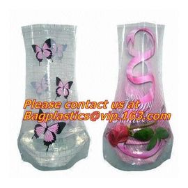 small standup vase folding disposable plastic vinyl for wedding, Wide Transparent Vinyl Plastic Standup Flower Vase supplier