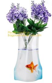 small standup vase folding disposable plastic vinyl for wedding, Wide Transparent Vinyl Plastic Standup Flower Vase supplier