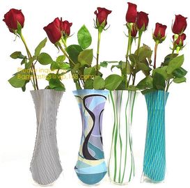 small standup vase folding disposable plastic vinyl for wedding, Wide Transparent Vinyl Plastic Standup Flower Vase supplier