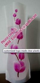 Transparent Vinyl Plastic Standup Flower Vase,PVC plastic flower vase with wonderful design,waterproof Foldable plastic supplier