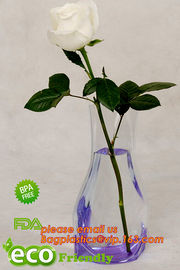 Transparent Vinyl Plastic Standup Flower Vase,PVC plastic flower vase with wonderful design,waterproof Foldable plastic supplier