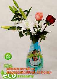 Transparent Vinyl Plastic Standup Flower Vase,PVC plastic flower vase with wonderful design,waterproof Foldable plastic supplier