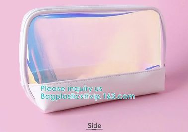 HOLOGRAPHIC MAKEUP BAG, PU TPU MATERIAL MAKEUP travel wash bag waterproof makeup bag cosmetic bags, ECO FIRENDLY PACKAGE supplier
