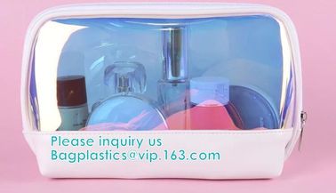 HOLOGRAPHIC MAKEUP BAG, PU TPU MATERIAL MAKEUP travel wash bag waterproof makeup bag cosmetic bags, ECO FIRENDLY PACKAGE supplier