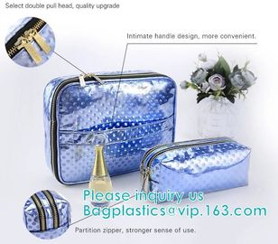 HANDBAG,PORTABLE WASH POUCH Promotional PVC/EVA cosmetic Bag with Handle,PVC Bedding Blanket Bag with Handle, makeup bag supplier
