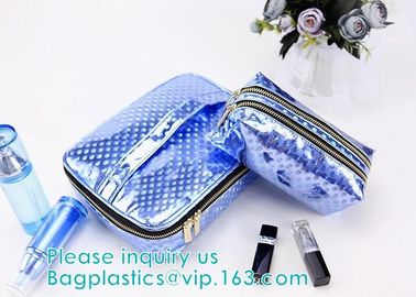 HANDBAG,PORTABLE WASH POUCH Promotional PVC/EVA cosmetic Bag with Handle,PVC Bedding Blanket Bag with Handle, makeup bag supplier