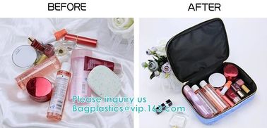 HANDBAG,PORTABLE WASH POUCH Promotional PVC/EVA cosmetic Bag with Handle,PVC Bedding Blanket Bag with Handle, makeup bag supplier
