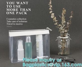 ZIPPERED BAGS, makeup cosmetic bag, travel BAG, Cosmetic Swimwear Sand beach Clear Cylinder PVC Bag For Women Makeup Tr supplier