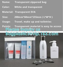 ZIPPERED BAGS, makeup cosmetic bag, travel BAG, Cosmetic Swimwear Sand beach Clear Cylinder PVC Bag For Women Makeup Tr supplier