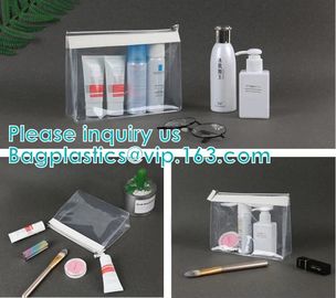 ZIPPERED BAGS, makeup cosmetic bag, travel BAG, Cosmetic Swimwear Sand beach Clear Cylinder PVC Bag For Women Makeup Tr supplier