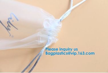 Custom Cosmetic Drawstring EVA Pouch Reusable Bag Cosmetic Pouch Recycled Makeup White EVE Flute Pouches supplier