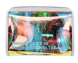Custom Shell Shaped White Nylon Mesh Cosmetic Bag Pouch For Make Up,Hologram Vinyl Material Pvc k Holographic Bag supplier