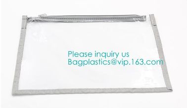 Biodegradable Transparent PVC/EVA/TPU Zipper Slider bag,Selected By Girls Cosmetics Toothbrush Zipper Bag With Slider supplier