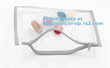 Biodegradable Transparent PVC/EVA/TPU Zipper Slider bag,Selected By Girls Cosmetics Toothbrush Zipper Bag With Slider supplier
