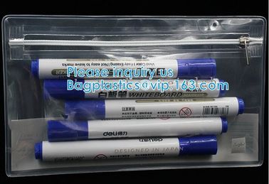 Biodegradable Transparent PVC/EVA/TPU Zipper Slider bag,Selected By Girls Cosmetics Toothbrush Zipper Bag With Slider supplier