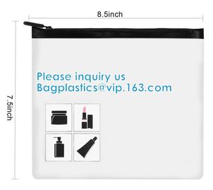 Biodegradable Transparent PVC/EVA/TPU Zipper Slider bag,Selected By Girls Cosmetics Toothbrush Zipper Bag With Slider supplier