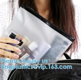 Biodegradable Transparent PVC/EVA/TPU Zipper Slider bag,Selected By Girls Cosmetics Toothbrush Zipper Bag With Slider supplier